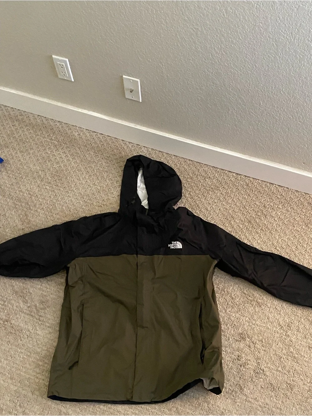 The North Face Black and Olive Green Windbreaker Jacket